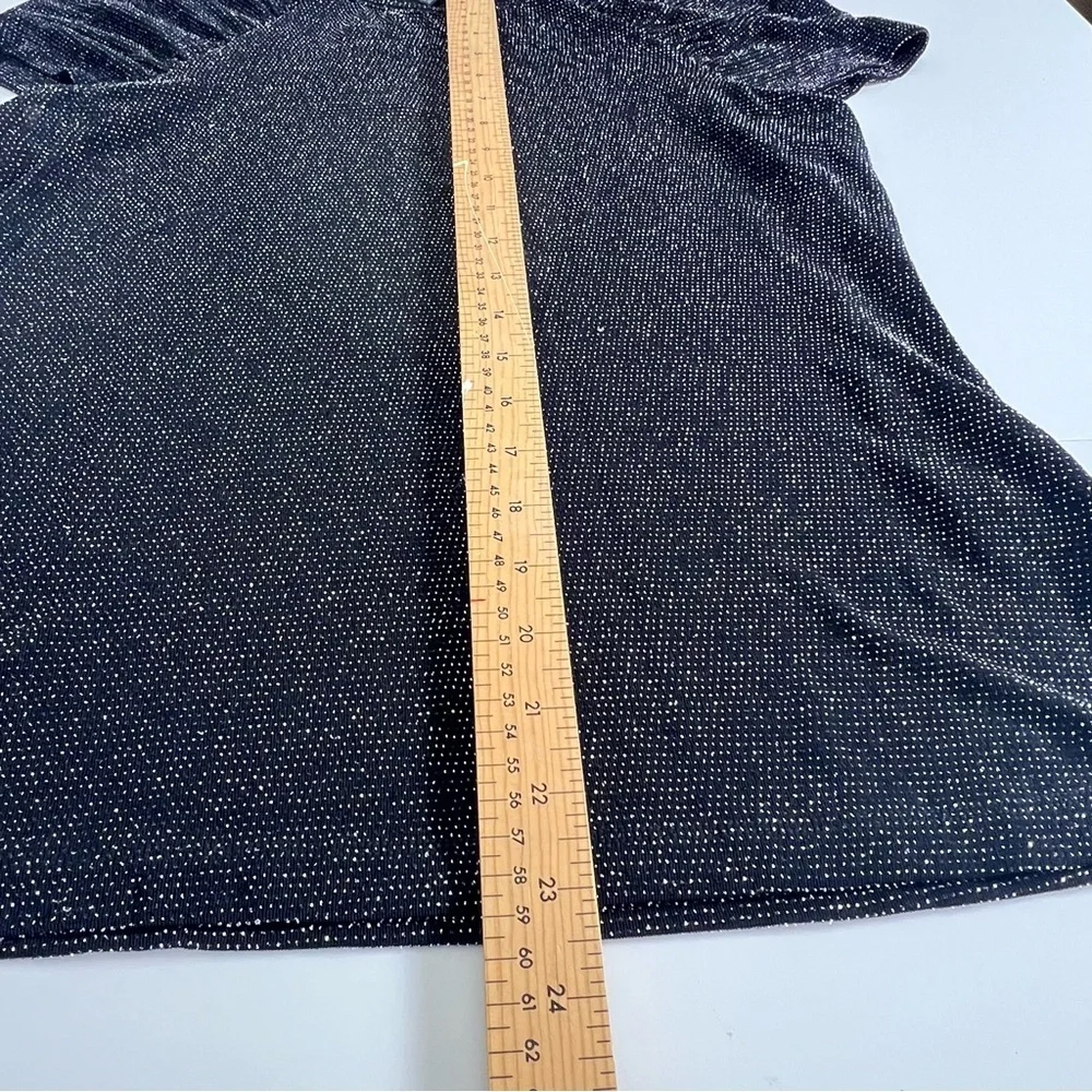 Tommy Hilfiger women's sparkly or glitter-dot flutter sleeve top. - Picture 8 of 9